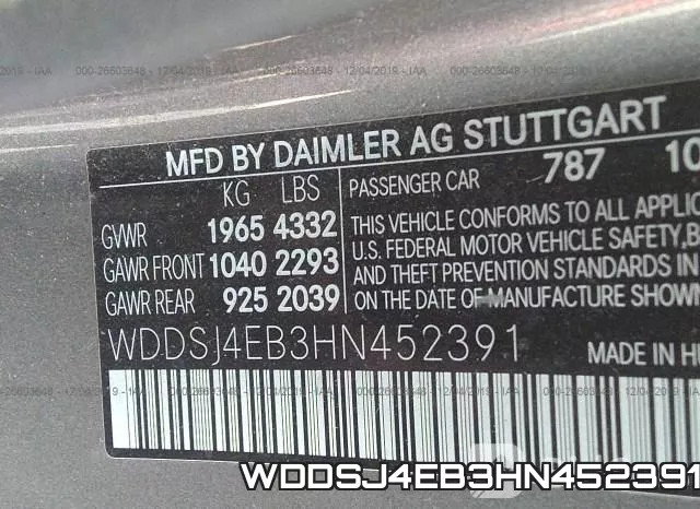 WDDSJ4EB3HN452391 фото 10