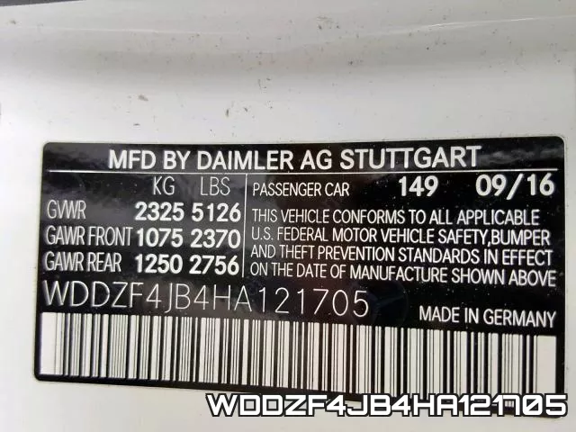 WDDZF4JB4HA121705 фото 2