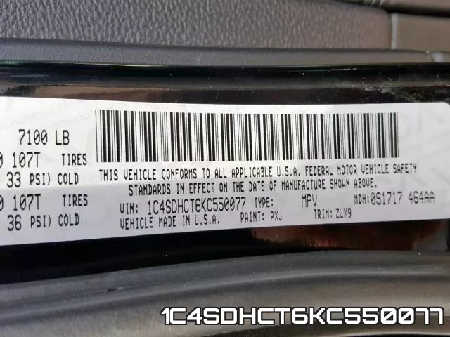 1C4SDHCT6KC550077 фото 2