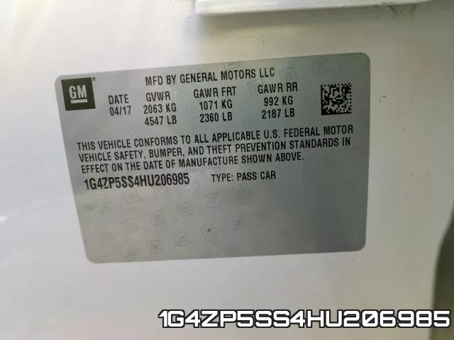1G4ZP5SS4HU206985 фото 2
