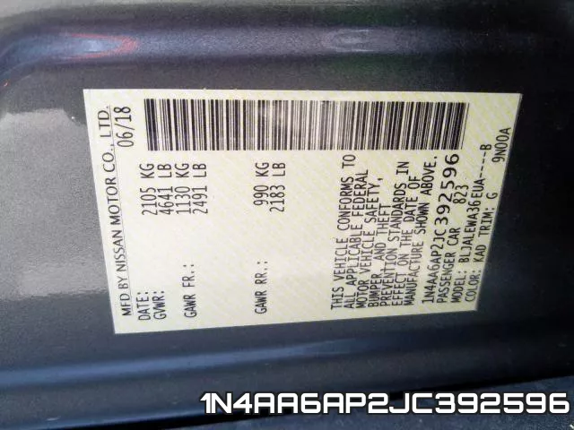 1N4AA6AP2JC392596 фото 2