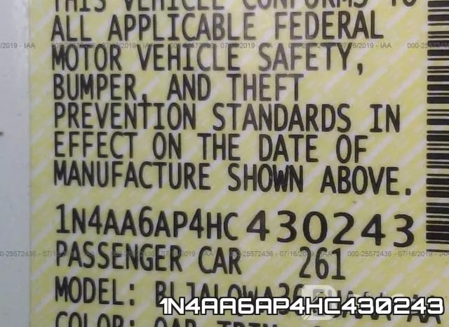 1N4AA6AP4HC430243 фото 10