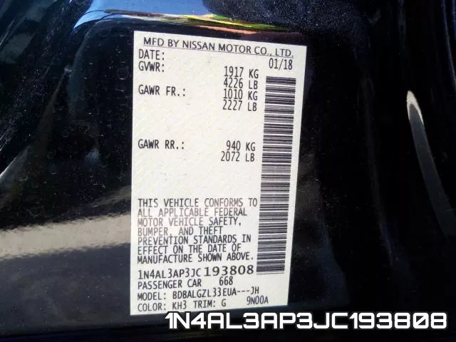 1N4AL3AP3JC193808 фото 2