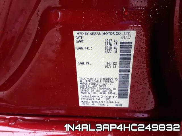 1N4AL3AP4HC249832 фото 2