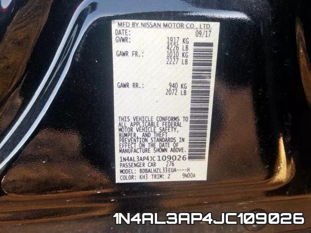 1N4AL3AP4JC109026 фото 2