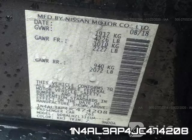 1N4AL3AP4JC474208 фото 10