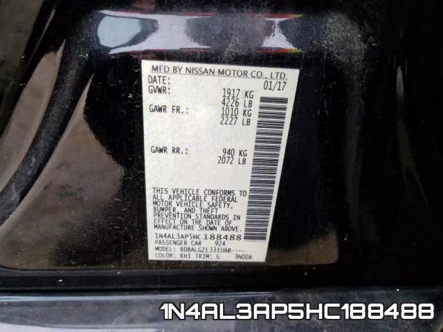 1N4AL3AP5HC188488 фото 2