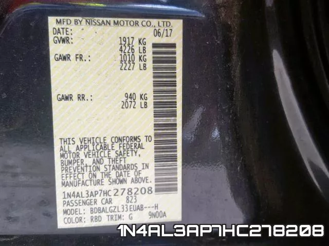 1N4AL3AP7HC278208 фото 2