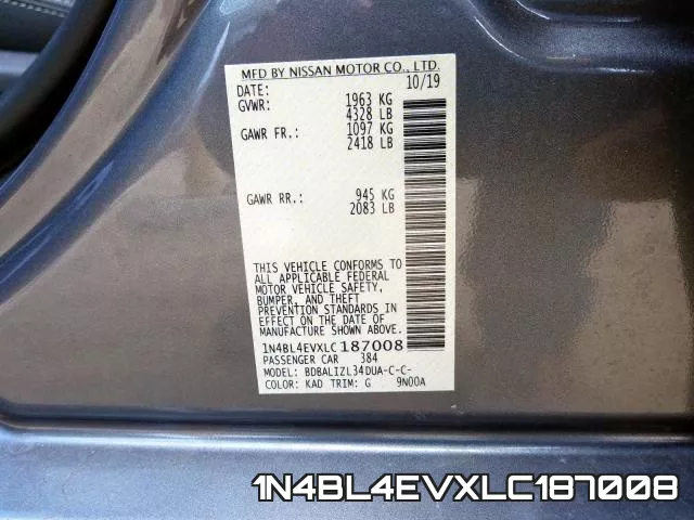 1N4BL4EVXLC187008 фото 2