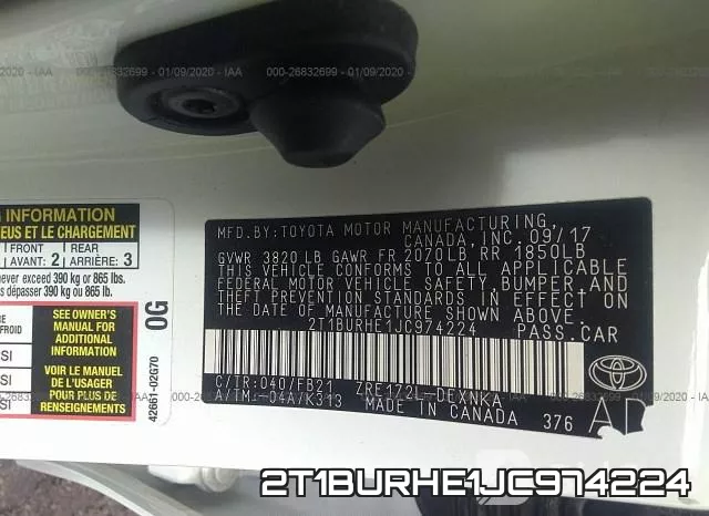 2T1BURHE1JC974224 фото 10