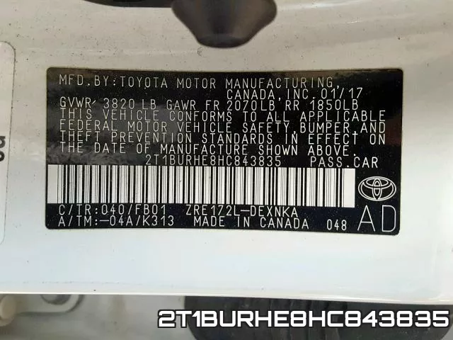 2T1BURHE8HC843835 фото 2