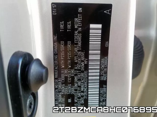 2T2BZMCA8HC076895 фото 2