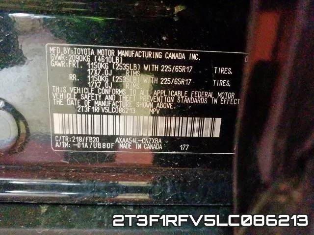 2T3F1RFV5LC086213 фото 2