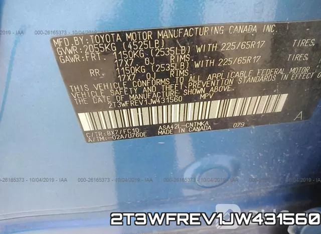 2T3WFREV1JW431560 фото 10