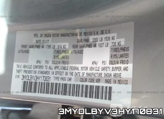 3MYDLBYV3HY170831 фото 10