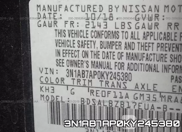 3N1AB7AP0KY245380 фото 10