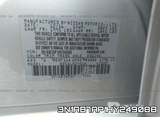 3N1AB7AP1HY249088 фото 10