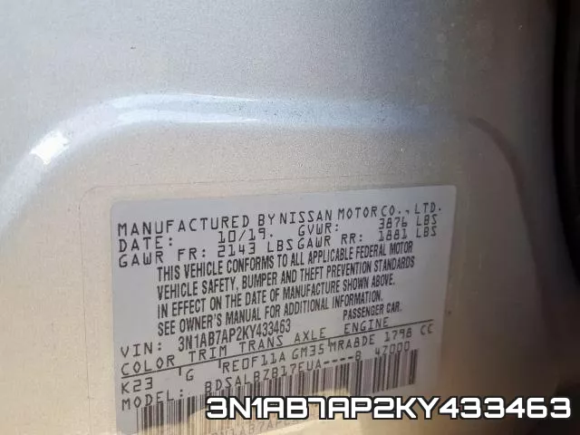 3N1AB7AP2KY433463 фото 2