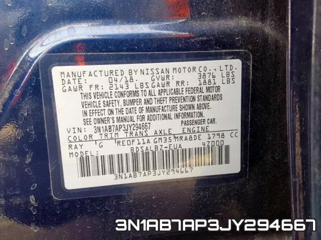 3N1AB7AP3JY294667 фото 2