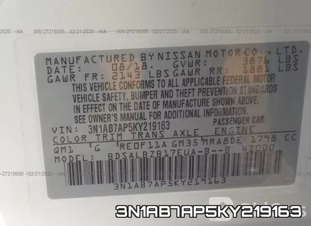 3N1AB7AP5KY219163 фото 10
