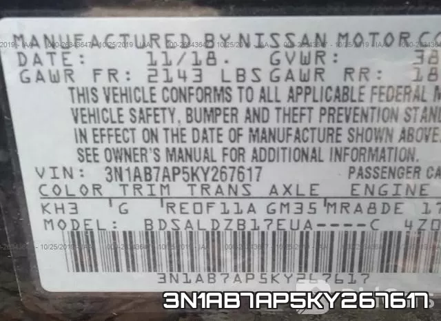 3N1AB7AP5KY267617 фото 10