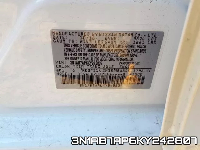 3N1AB7AP6KY242807 фото 2