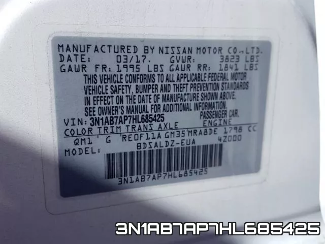 3N1AB7AP7HL685425 фото 2