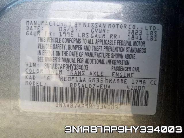 3N1AB7AP9HY334003 фото 2