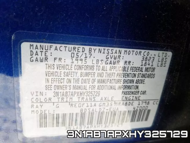 3N1AB7APXHY325729 фото 2