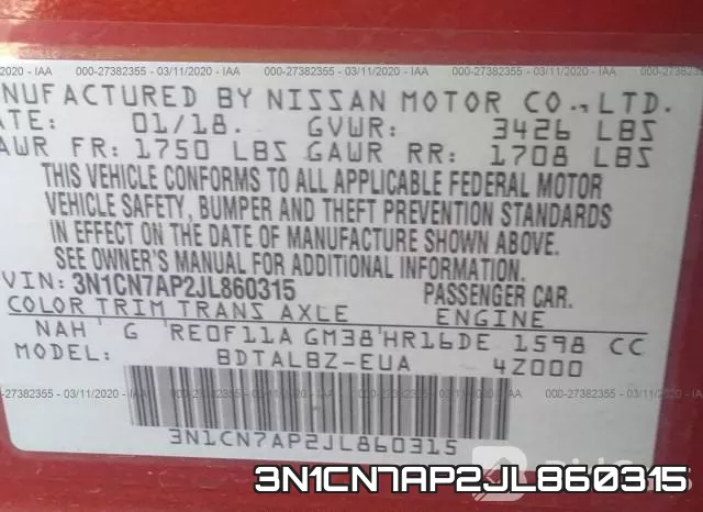 3N1CN7AP2JL860315 фото 10