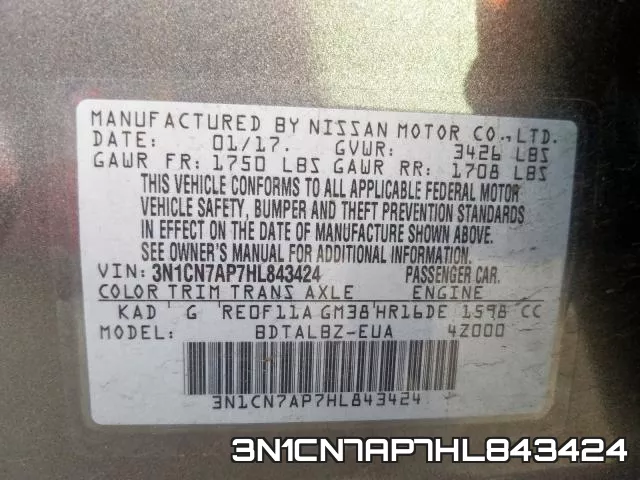 3N1CN7AP7HL843424 фото 2