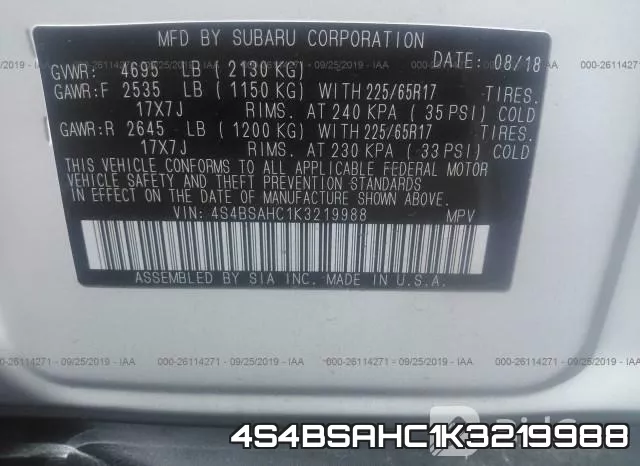 4S4BSAHC1K3219988 фото 10