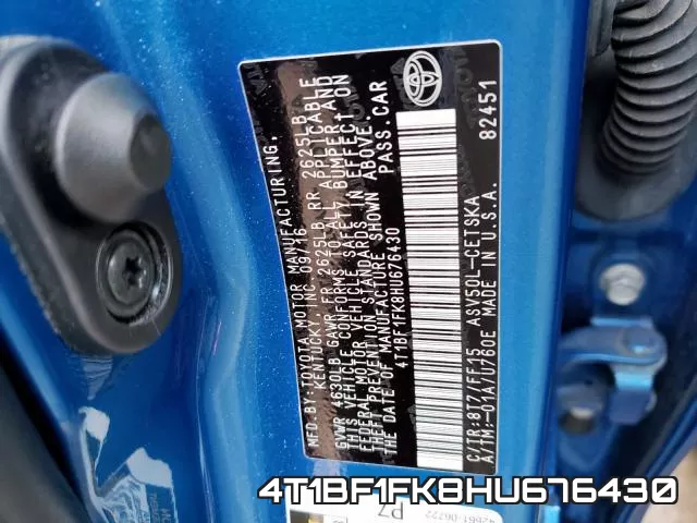 4T1BF1FK8HU676430 фото 2