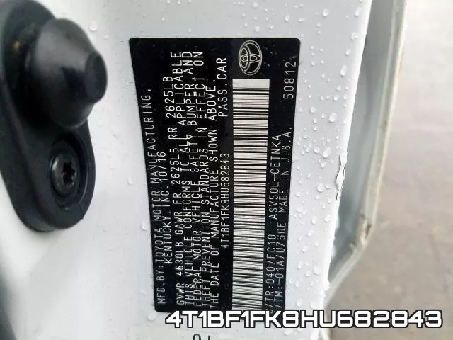 4T1BF1FK8HU682843 фото 2