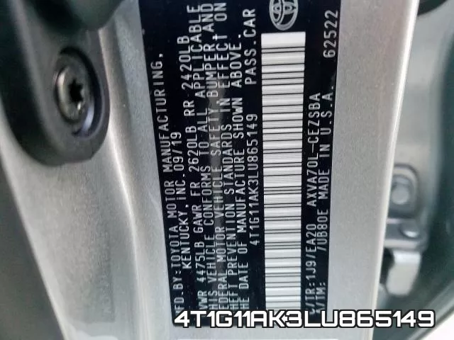 4T1G11AK3LU865149 фото 2