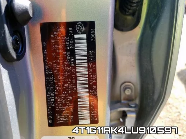 4T1G11AK4LU910597 фото 2