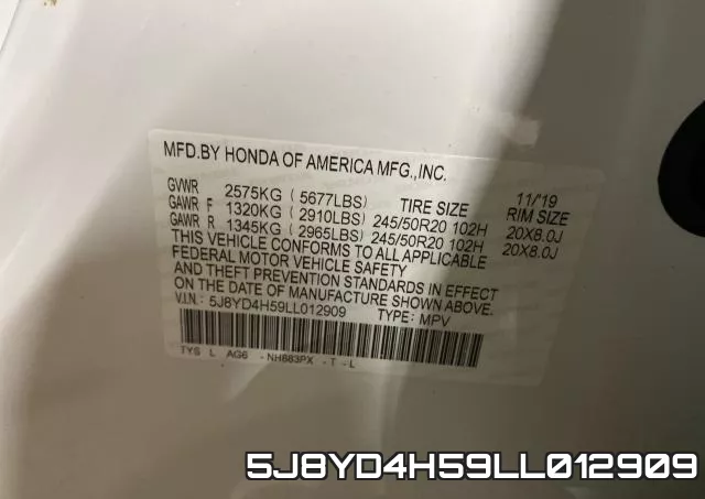 5J8YD4H59LL012909 фото 2
