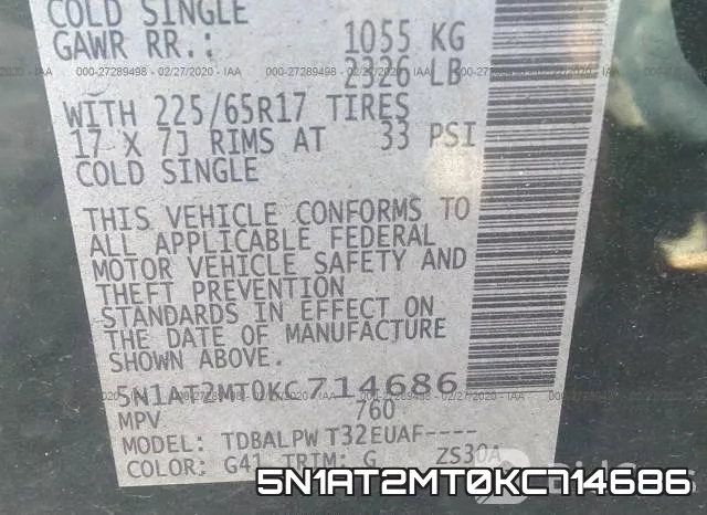 5N1AT2MT0KC714686 фото 10