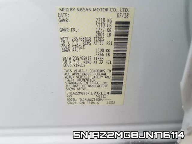 5N1AZ2MG8JN176114 фото 2
