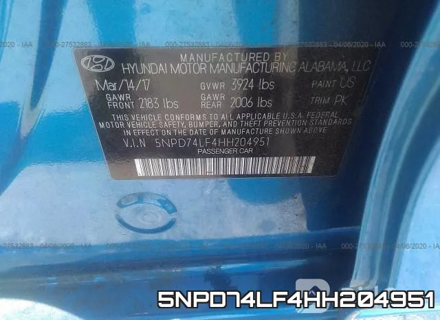 5NPD74LF4HH204951 фото 10