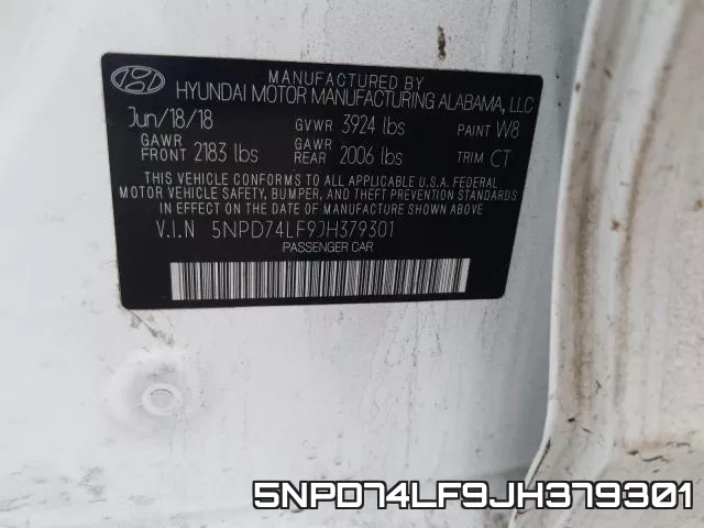 5NPD74LF9JH379301 фото 2