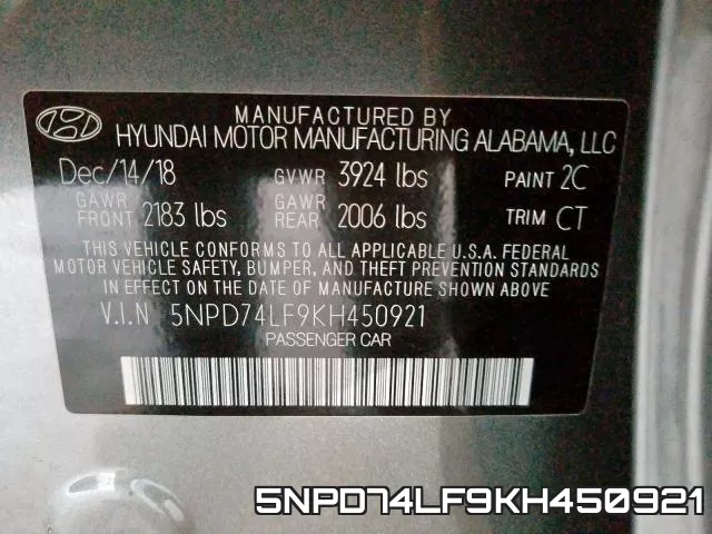 5NPD74LF9KH450921 фото 2