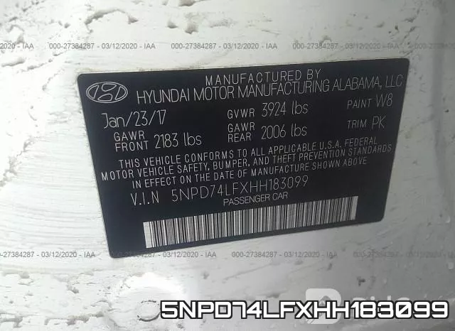 5NPD74LFXHH183099 фото 10