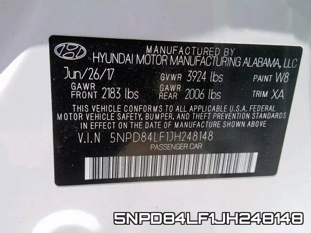 5NPD84LF1JH248148 фото 2