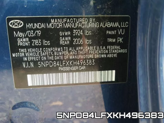 5NPD84LFXKH496383 фото 2