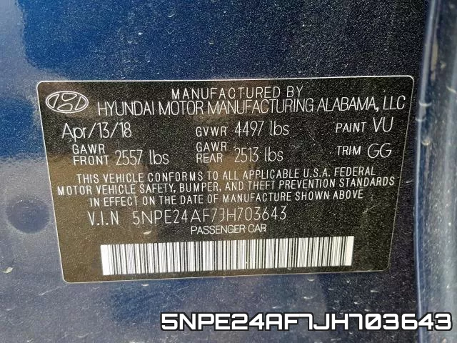 5NPE24AF7JH703643 фото 2