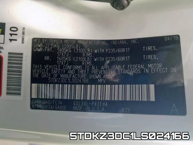 5TDKZ3DC1LS024166 фото 2