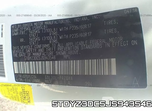 5TDYZ3DC5JS943546 фото 10
