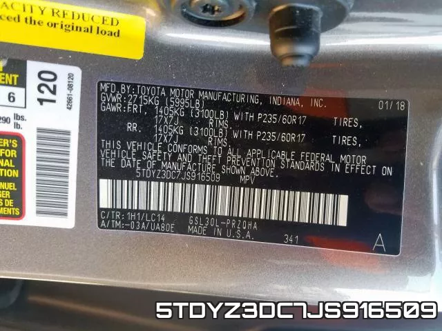 5TDYZ3DC7JS916509 фото 2