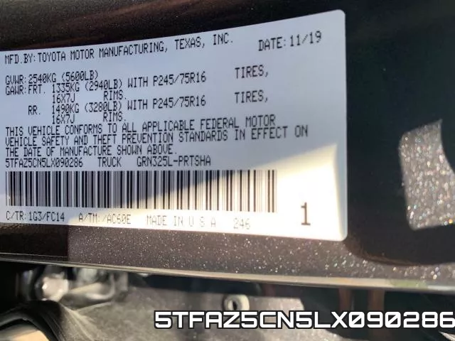 5TFAZ5CN5LX090286 фото 2